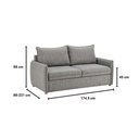 Informa Marvel Sofa Bed Fabric - Abu-Abu Tempat Duduk Multifungsi Sofa Tidur 2In1 Kursi Santai Serbaguna Furniture Rumah