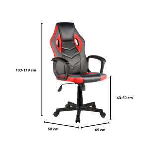 Informa Obito Kursi Gaming - Merah/Hitam Gaming Chair Tempat Duduk Bermain Game Profesional Kursi Komputer