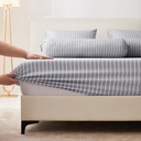 Informa 160X200 cm Set 5 Pcs Seprai Queen Microfiber Yada - Abu-Abu Sprei Motif Seprai Aesthetic Seprei Sheet Set Bed Sheet Aksesoris Tempat Tidur Set Sarung Bantal Sarung Guling