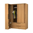 Informa Magno Lemari Pakaian 3 Pintu - Cokelar Euro Oak Wardrobe Storage Kabinet Tempat Simpan Baju Lemari Pintu Ayun Tarik Aesthetic