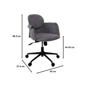 Informa Hilary Kursi Kantor Sandaran Rendah - Abu-Abu Tua Tempat Duduk Kerja Dengan Roda Office Chair Kursi Staff Karyawan Furniture Indoor Kantor