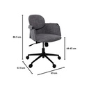 Informa Hilary Kursi Kantor Sandaran Rendah - Abu-Abu Tua Tempat Duduk Kerja Dengan Roda Office Chair Kursi Staff Karyawan Furniture Indoor Kantor