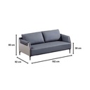 Informa Foxx Sofa Leather 3 Seater - Abu-Abu Tempat Duduk Empuk Sofa Ruang Tamu Furniture Indoor Rumah Leather Couch
