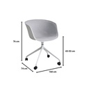 Informa Ellon Kursi Kantor Sandaran Rendah - Abu-Abu Tempat Duduk Kerja Dengan Roda Office Chair Kursi Mesh Staff Karyawan Furniture Indoor Kantor