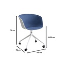 Informa Ellon Kursi Kantor Sandaran Rendah - Biru Tempat Duduk Kerja Dengan Roda Office Chair Kursi Mesh Staff Karyawan Furniture Indoor Kantor