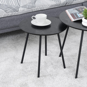 Informa Set 2 Pcs Tybo Meja Tamu & Meja Sisi - Hitam Set Coffee Table And End Table Meja Ruang Tamu Serbaguna Furniture Rumah Aesthetic Meja Sofa