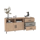 Informa Kian Kabinet 2 Pintu Dan 3 Laci - Cokelat Oak Lemari Kabinet Serbaguna Cabinet Penyimpanan Indoor Furniture Rumah