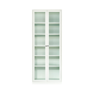 Informa Logan Rak Buku Pintu Kaca - Putih Bookshelf Books Storage Cabinet Kabinet Tempat Buku Dan Majalah Rak Pajangan Serbaguna