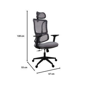 Informa Heywood Kursi Kantor Sandaran Tinggi - Abu-Abu Tempat Duduk Kerja Dengan Roda Office Chair Kursi Mesh Staff Karyawan Furniture Indoor Kantor