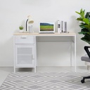 Informa Kana Meja Kantor - Putih/Cokelat Beech Table Base Part Rangka Kaki Meja Tiang Penyangga Meja