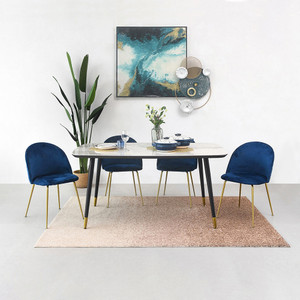 Informa Louise Kursi Makan - Biru/Gold