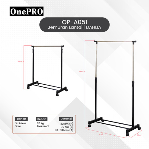 Rak Gantungan Baju Dahlia Onepro OP-A051 / Standing Hanger Serba Guna