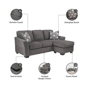 Informa Ashley Brise Sofa L Sectional Fabric - Abu-Abu