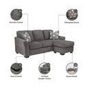 Informa Ashley Brise Sofa L Sectional Fabric - Abu-Abu