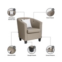 Informa Lexxy Sofa Fabric 1 Seater - Krem Beige