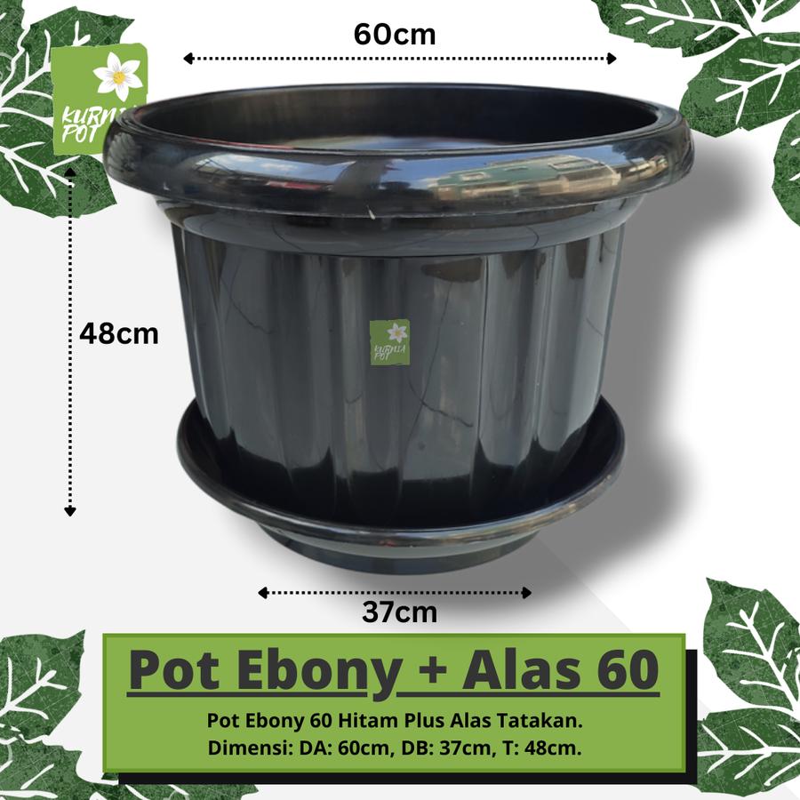 EBONY Pot Plastik Hitam 60