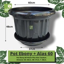 EBONY Pot Plastik Hitam 60