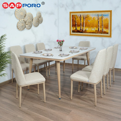 SAPPORO CARONITI - Meja Makan Set Marmer | Dining Set Marmer