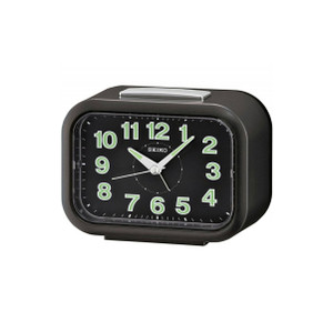 Jam Weker Beker Seiko QHK026K Detik Senyap Hitam Original