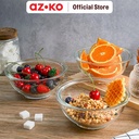 AZKO Culinart 2.4 ltr Mangkuk Adonan Kaca Mangkok Baskom Adonan Food Grade Dough Mixing Bowl Wadah Hidangan Peralatan Masak Perlengkapan Dapur