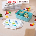 AZKO Ataru 1.3 ltr Kotak Makan 3 Sekat Dino - Biru lunch box food grade food box kotak bekal makan wadah makanan