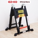 AZKO Fixsteps 6.3 mtr Tangga Teleskopik Soft Close 2X9 Step - Hitam telescopic ladder multifunction household ladder peralatan rumah