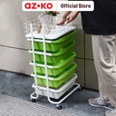 AZKO Stora Rak Troli 5 Tingkat Dengan Keranjang Frame Metal - Hijau tempat penyimpanan multifungsi storage trolley wheels rack perlengkapan rumah tangga
