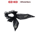 AZKO Ataru Ikat Rambut Ribbon Dengan Pearl - Hitam hair tie aksesoris karet rambut cewek iket rambut wanita