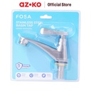 AZKO Fosa 1/2 inci Keran Wastafel Stainless Steel T-1011Ss - Silver basin faucet kran air westafel perlengkapan dapur