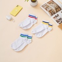 AZKO Ataru Set 3 Pasang Kaos Kaki Stripes Unisex Socks Kaos Kaki Pendek Olahraga School Socks