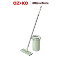 AZKO Proclean Set Alat Pel Squeeze Dengan Ember - Hijau Kain Pel Spinning Mop With Bucket Pembersih Lantai Alat Kebersihan