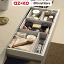 AZKO Stora Set 4 Pcs Organizer Laci - Krem Terra Drawer Storage Kotak Kompartemen Laci Serbaguna Wadah Simpan Multifungsi Tempat Alat Tulis Minimalis