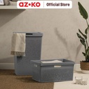 AZKO Stora 42.5X35.5X62 cm Keranjang Laundry - Abu-Abu Terra Tempat Baju Pakaian Kotor Wadah Cucian Laundry Basket Perlengkapan Rumah Tangga