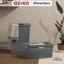 AZKO Stora 36X52.5X26 cm Terra Keranjang Laundry - Abu-Abu Tempat Baju Pakaian Kotor Wadah Cucian Laundry Basket Perlengkapan Rumah Tangga