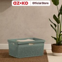AZKO Stora 36X52.5X26 cm Keranjang Laundry - Hijau Terra Tempat Baju Pakaian Kotor Wadah Cucian Laundry Basket Perlengkapan Rumah Tangga