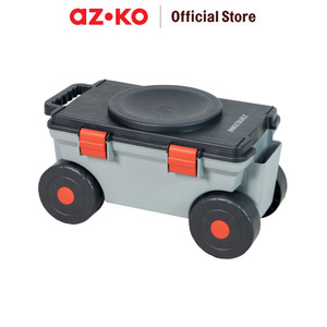 AZKO Maxbuilt Kotak Perkakas Dengan Tempat Duduk & Roda - Hitam Toolbox Tempat Peralatan Bengkel Organizer Alat Pertukangan Wadah Perkakas Teknisi