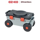 AZKO Maxbuilt Kotak Perkakas Dengan Tempat Duduk & Roda - Hitam Toolbox Tempat Peralatan Bengkel Organizer Alat Pertukangan Wadah Perkakas Teknisi
