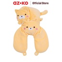 AZKO Passport Bantal Leher Travel 2In1 Dog - Kuning Neck Cushion Travel Bantal Mobil U-Neck Car Pillow Sandaran Leher