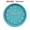 AZKO Forhom 35 cm Olad Jam Dinding Plastik - Hijau Wall Clock Jam Tembok Analog Aesthetic Dekorasi Rumah Hiasan Dinding