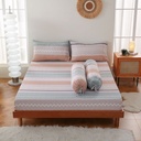 AZKO Sleeplite Set Seprai Microfiber Stripe Zen Sprei Motif Seprai Aesthetic Seprei Sheet Set Bed Sheet Aksesoris Tempat Tidur Set Sarung Bantal Sarung Guling