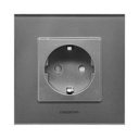 AZKO Krisbow Stop Kontak Dinding Glass Frame - Silver/Abu-Abu Wall Socket Electric Socket Terminal Colokan Listrik Kotak Kontak Peralatan Elektronik