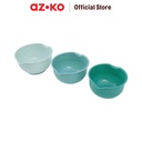 AZKO Kris Set 3 Pcs Mangkuk Adonan - Hijau Mangkok Baskom Adonan Food Grade Dough Mixing Bowl Wadah Hidangan Peralatan Masak Perlengkapan Dapur
