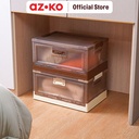 AZKO Stora 51X35X26 cm Kotak Penyimpanan Lipat - Cokelat Choco Wadah Kotak Simpan Serbaguna Foldable Storage Box Dengan Handle Boks Organizer