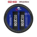 AZKO Sparco Set 3 Pcs Sarung Stir Mobil & Bantalan Bahu - Hitam Steer Cover Aksesoris Interior Mobil Case Setir Dekorasi Mobil