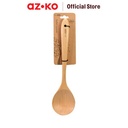 AZKO Kris Sendok Masak Kayu Beech Wood Solid Spoon Sendok Serbaguna Peralatan Masak Perlengkapan Dapur
