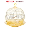 AZKO Cavea 38.5X40 cm Honai Kandang Burung Small - Gold Rumah Burung Sangkar Burung Besi Bird Cage Kebutuhan Hewan Peliharaan