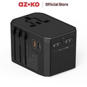AZKO Krisbow Travel Adaptor 2 Usb A & 2 Usb C 45 Watt Konektor Perangkat Elektronik Adapter Usb A Usb C Aksesoris Gadget Converter