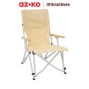 AZKO Soleil Massive Kursi Lipat Berlengan Aluminium - Krem Beige Multifunctional Foldable Chair Tempat Duduk Serbaguna Kursi Piknik Bangku Kemah