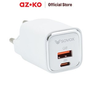 AZKO Sovox Kepala Charger Type A & Type C 30 Watt Head Charger Kepala Casan Colokan Adapter Casan Perlengkapan Elektronik Gadget Accessories