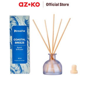 AZKO Breathe 50 ml Coastal Breeze Reed Diffuser Rattan Sticks Freshener Aromaterapi Pengharum Ruangan Stick Room Fragrance